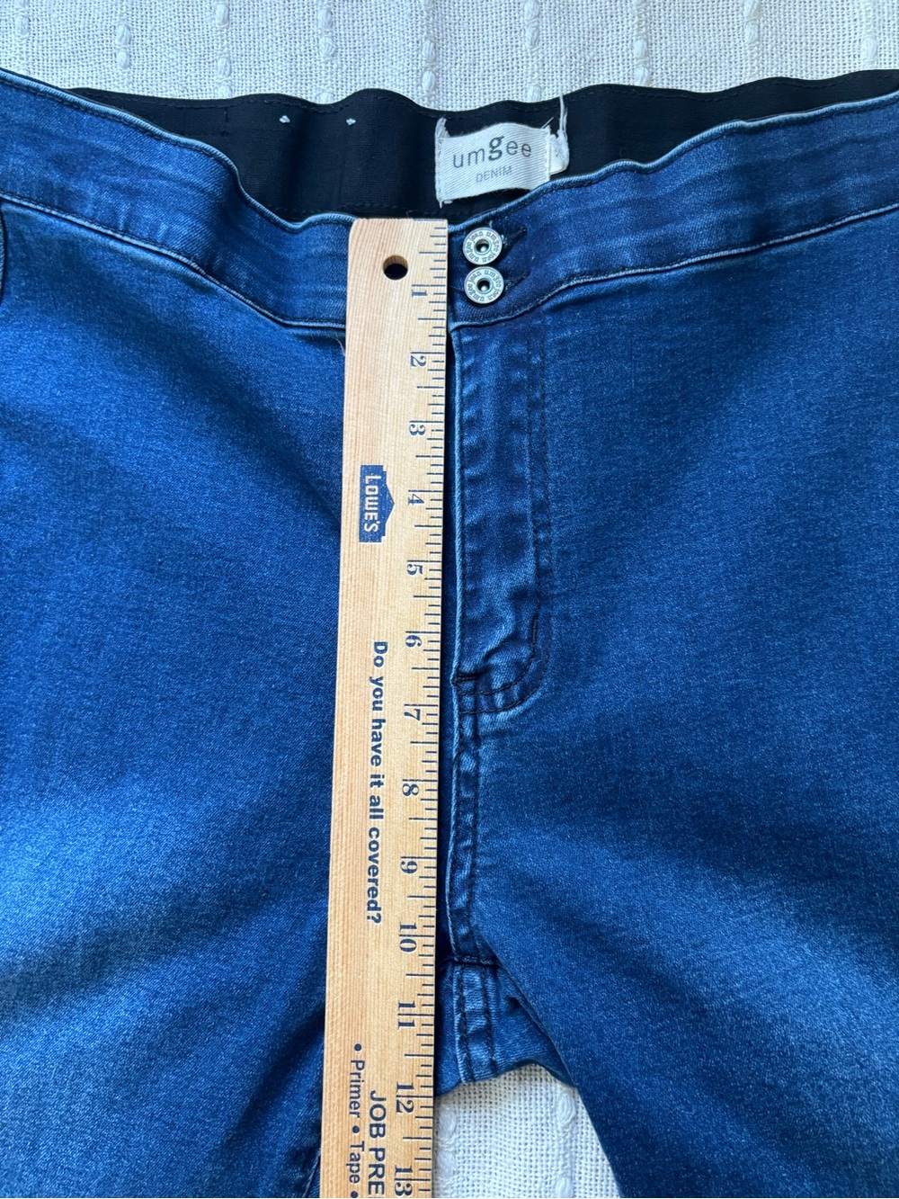 Umgee Denim Bell Bottom Flare Boho Jeans Raw Hem Stretch Size 13 Juniors Retro - Picture 12 of 14